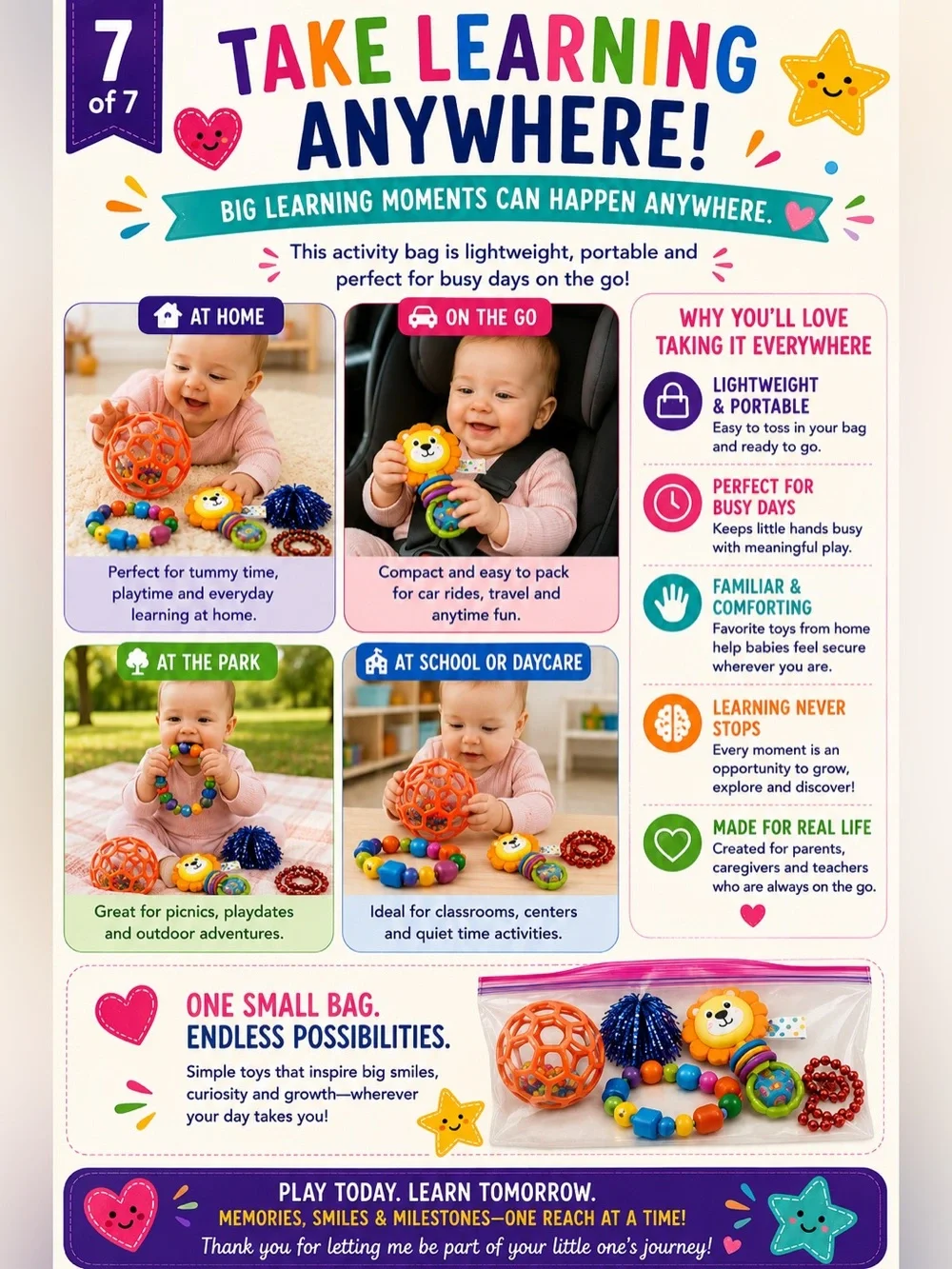 Babies Happy Hands Reaching and grabbing toys Activity Bag